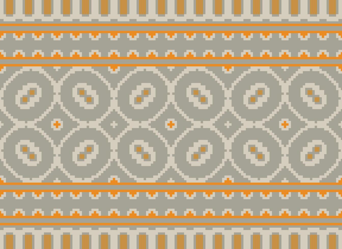 Geometric ethnic pattern. Pixel pattern. Design for clothing, fabric, background, wallpaper, wrapping, batik. Knitwear, Embroidery style. Aztec geometric art ornament print. Vector illustration.