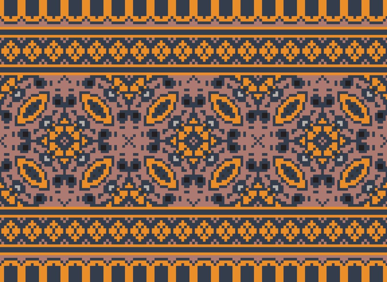Geometric ethnic pattern. Pixel pattern. Design for clothing, fabric, background, wallpaper, wrapping, batik. Knitwear, Embroidery style. Aztec geometric art ornament print. Vector illustration.
