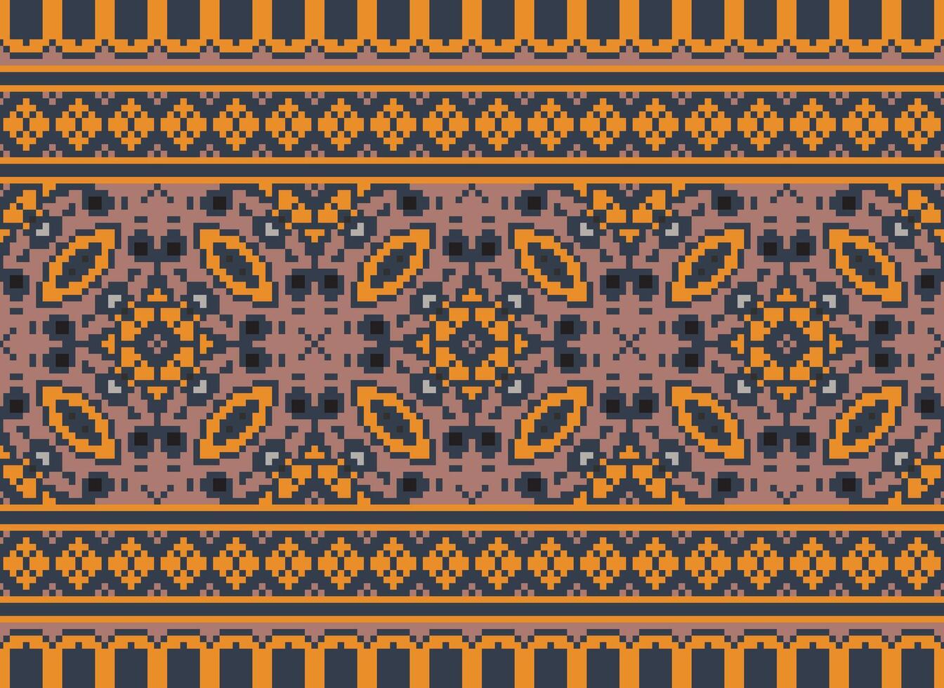 Geometric ethnic pattern. Pixel pattern. Design for clothing, fabric, background, wallpaper, wrapping, batik. Knitwear, Embroidery style. Aztec geometric art ornament print. Vector illustration.