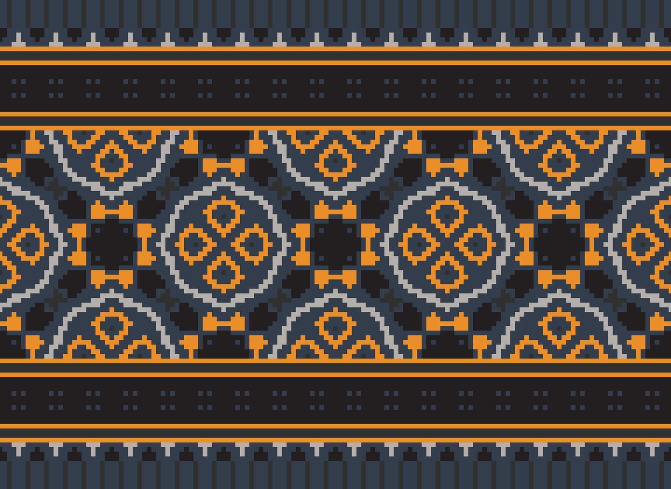 Geometric ethnic pattern. Pixel pattern. Design for clothing, fabric, background, wallpaper, wrapping, batik. Knitwear, Embroidery style. Aztec geometric art ornament print. Vector illustration.