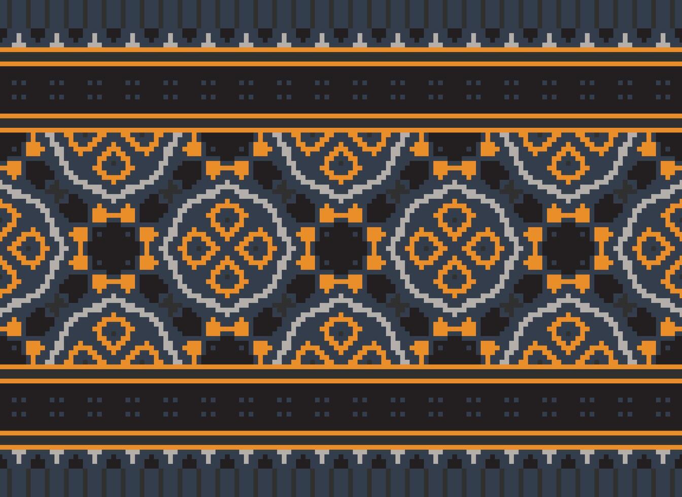 Geometric ethnic pattern. Pixel pattern. Design for clothing, fabric, background, wallpaper, wrapping, batik. Knitwear, Embroidery style. Aztec geometric art ornament print. Vector illustration.