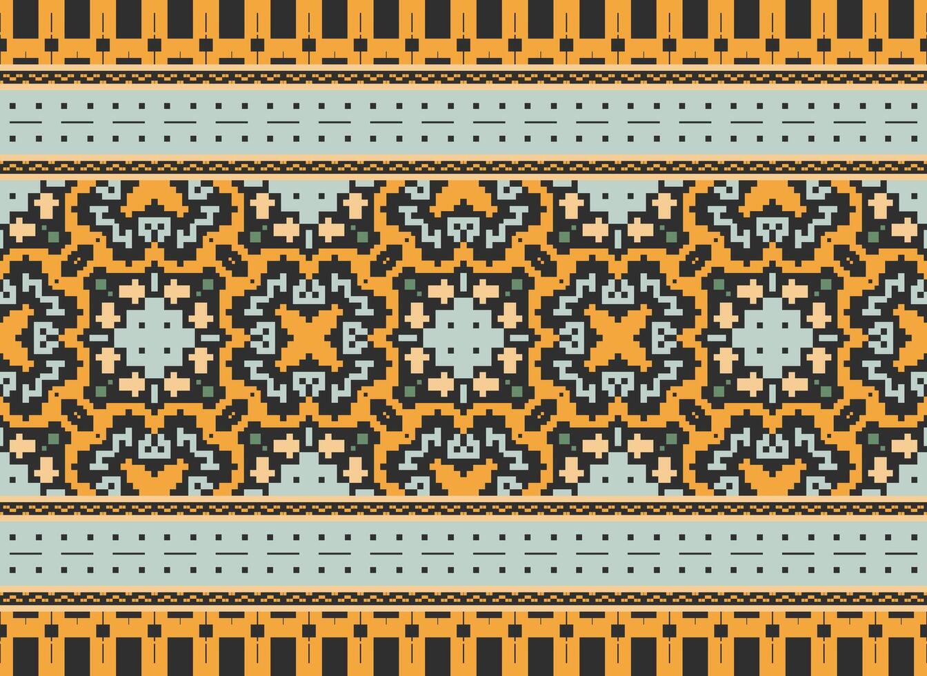 Geometric ethnic pattern. Pixel pattern. Design for clothing, fabric, background, wallpaper, wrapping, batik. Knitwear, Embroidery style. Aztec geometric art ornament print. Vector illustration.
