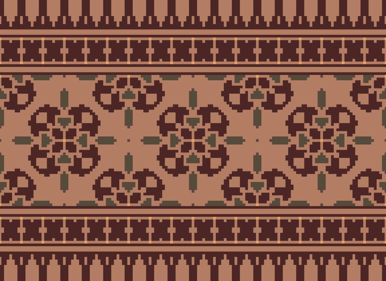Geometric ethnic pattern. Pixel pattern. Design for clothing, fabric, background, wallpaper, wrapping, batik. Knitwear, Embroidery style. Aztec geometric art ornament print. Vector illustration.