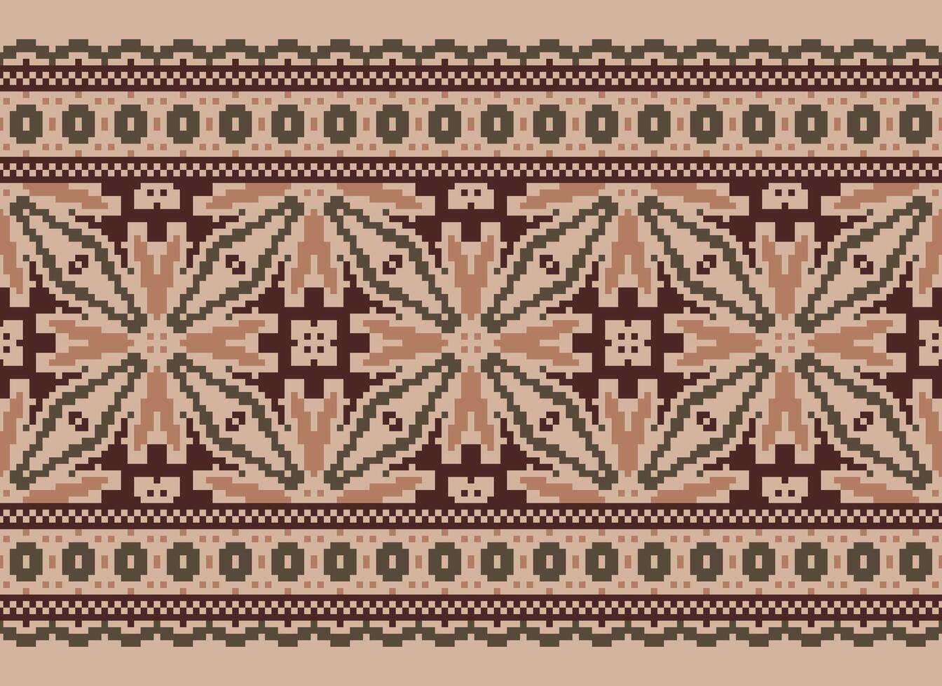 Geometric ethnic pattern. Pixel pattern. Design for clothing, fabric, background, wallpaper, wrapping, batik. Knitwear, Embroidery style. Aztec geometric art ornament print. Vector illustration.