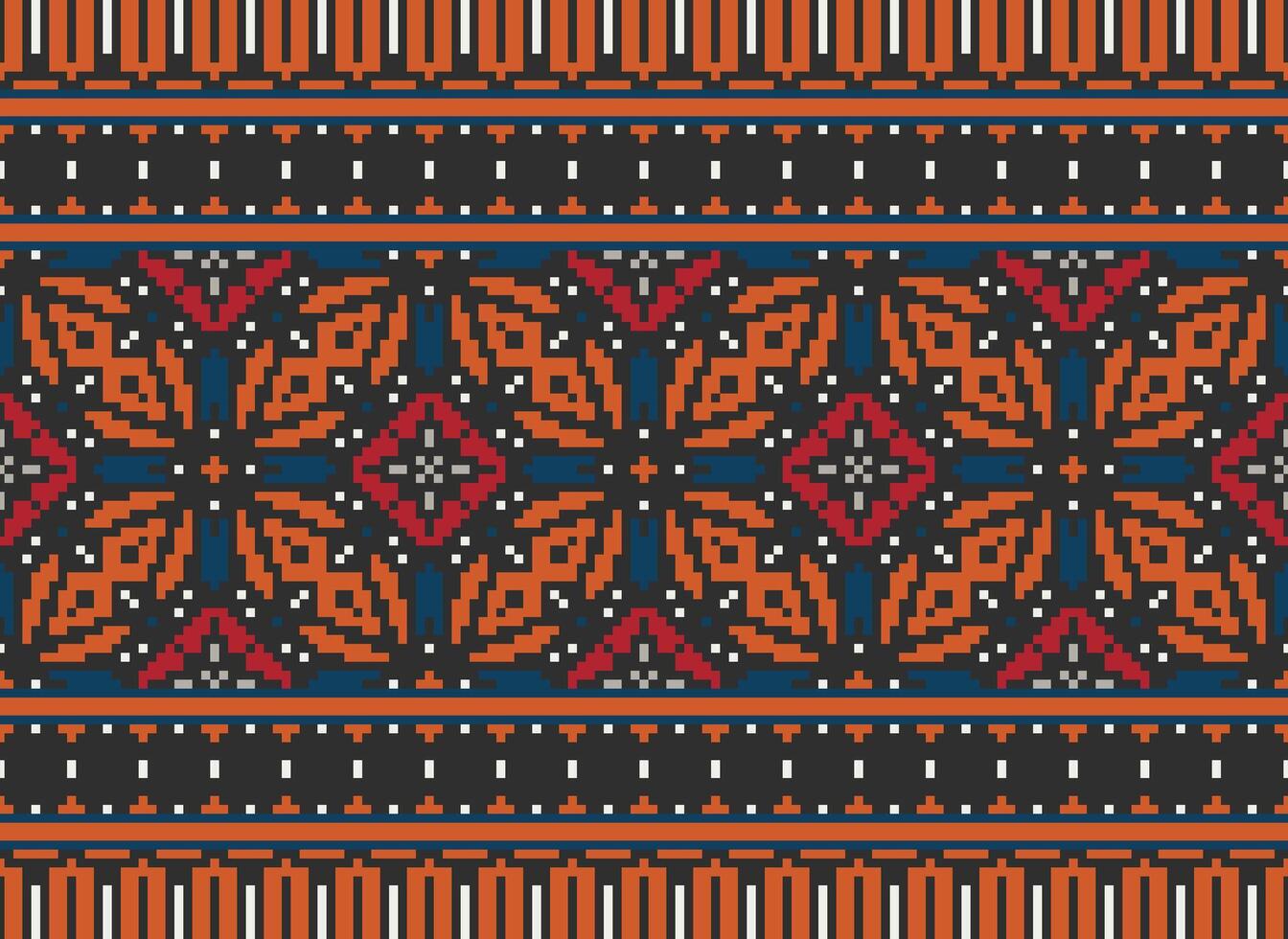 píxel étnico modelo vector antecedentes. sin costura modelo tradicional, diseño para fondo, fondo de pantalla, batik, tela, alfombra, ropa, envase, y textil.étnico modelo vector ilustración.