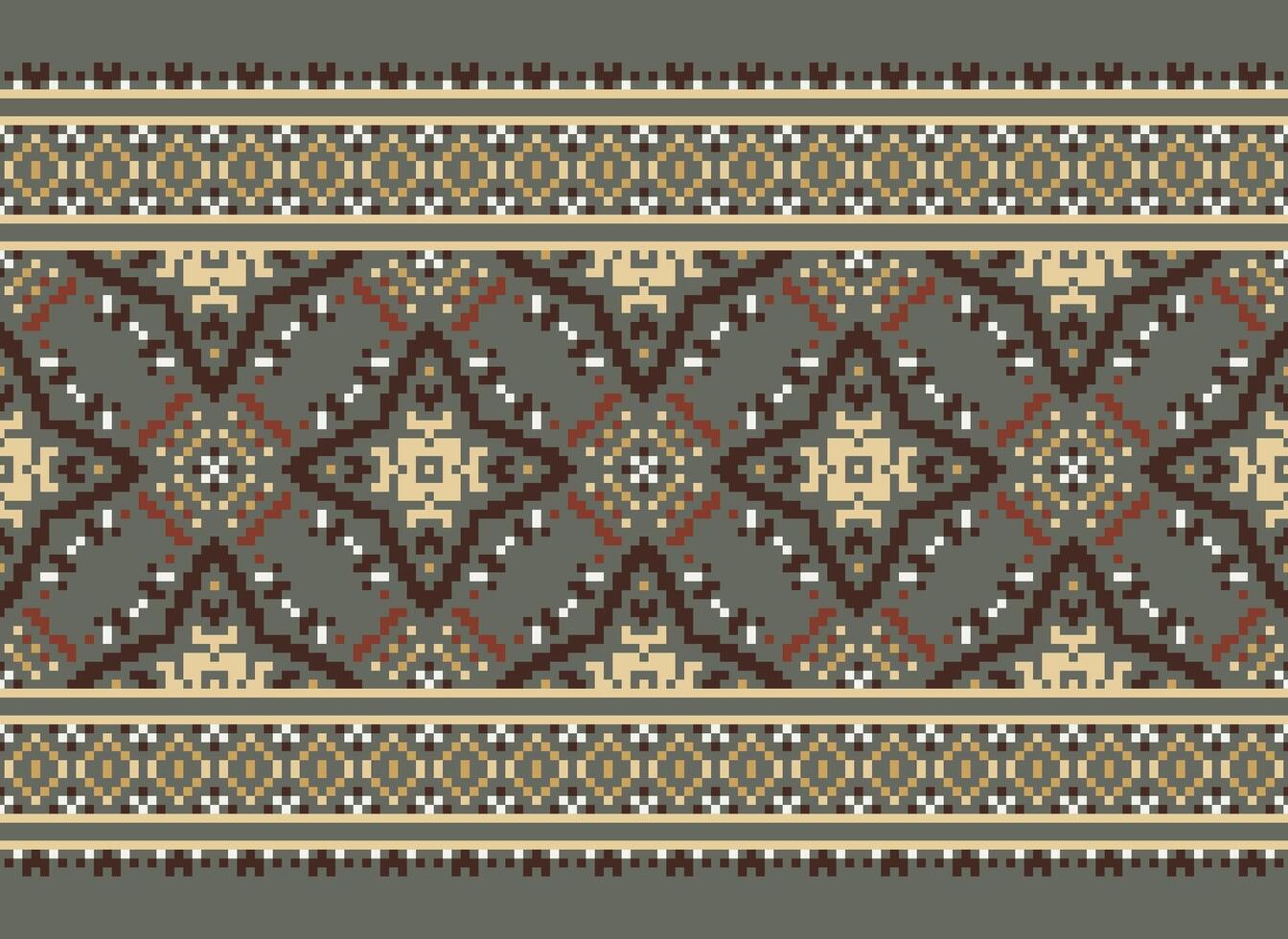 Pixel Ethnic pattern vector background. seamless pattern traditional, Design for background, wallpaper, Batik, fabric, carpet, clothing, wrapping, and textile.ethnic pattern Vector illustration.