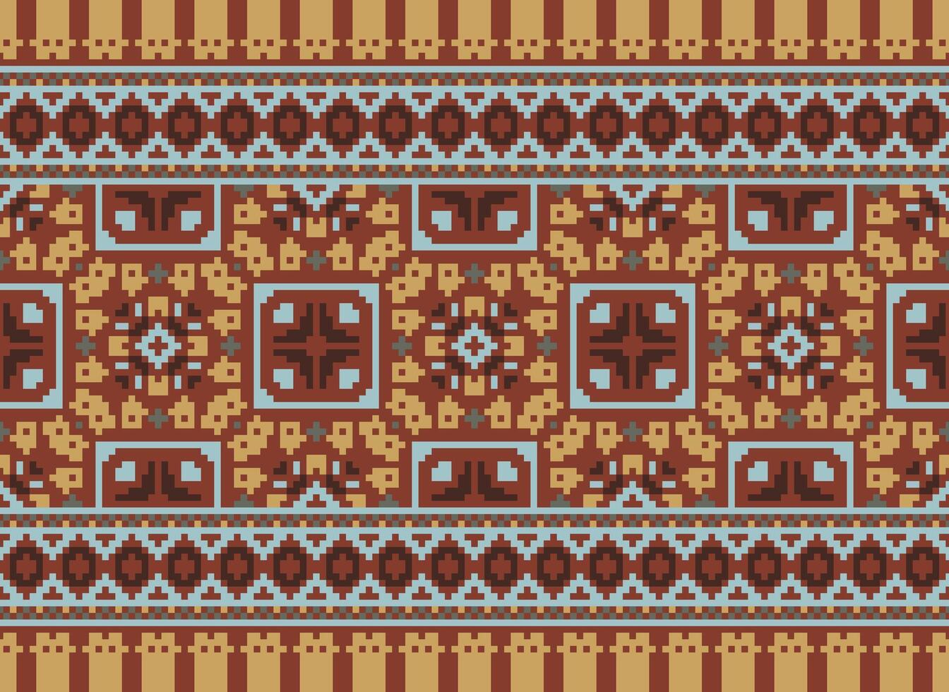 píxel étnico modelo vector antecedentes. sin costura modelo tradicional, diseño para fondo, fondo de pantalla, batik, tela, alfombra, ropa, envase, y textil.étnico modelo vector ilustración.