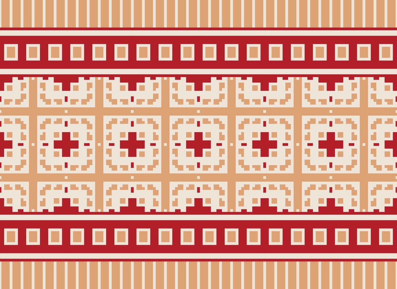 Pixel Ethnic pattern vector background. seamless pattern traditional, Design for background, wallpaper, Batik, fabric, carpet, clothing, wrapping, and textile.ethnic pattern Vector illustration.