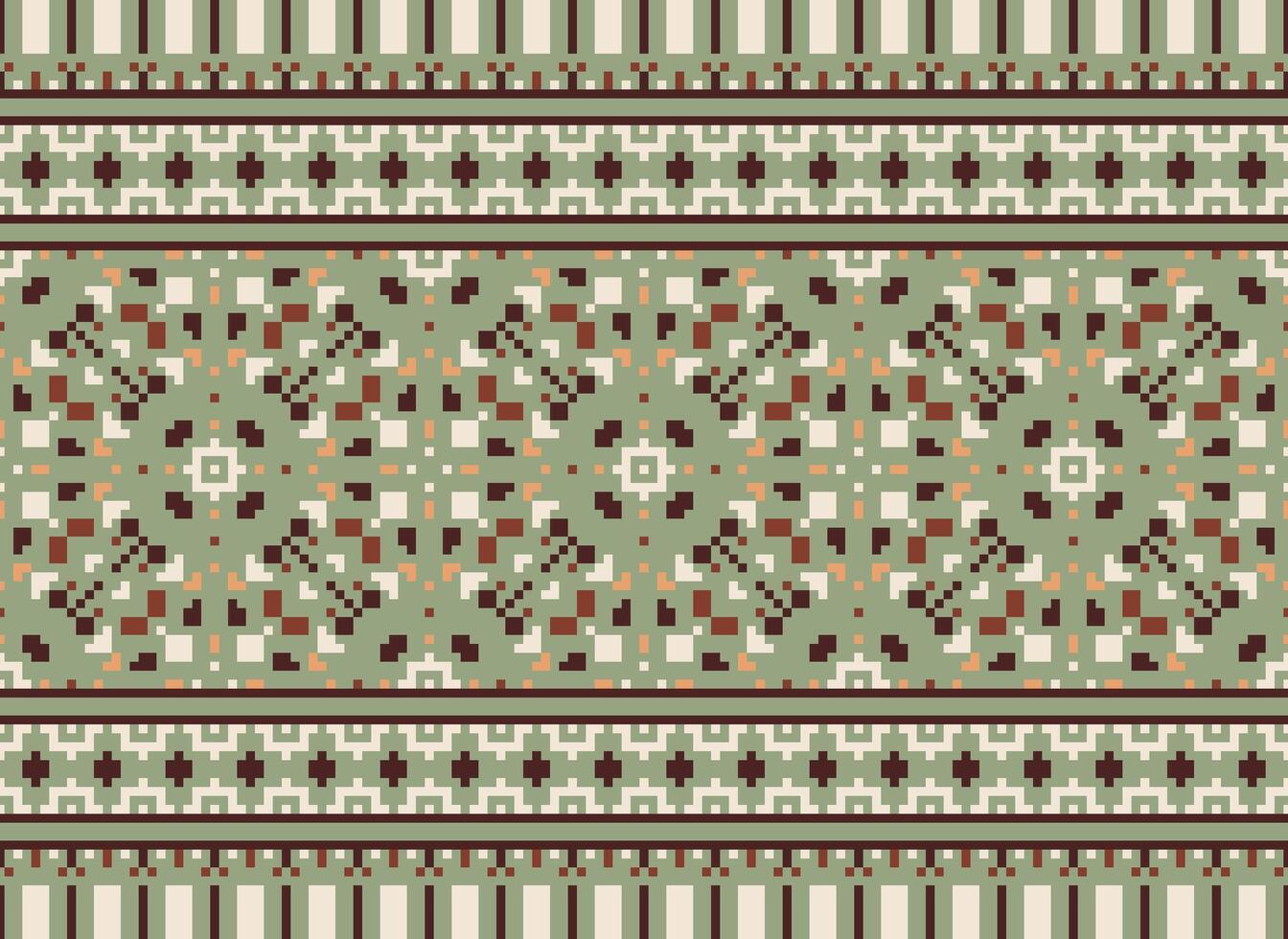 píxel étnico modelo vector antecedentes. sin costura modelo tradicional, diseño para fondo, fondo de pantalla, batik, tela, alfombra, ropa, envase, y textil.étnico modelo vector ilustración.