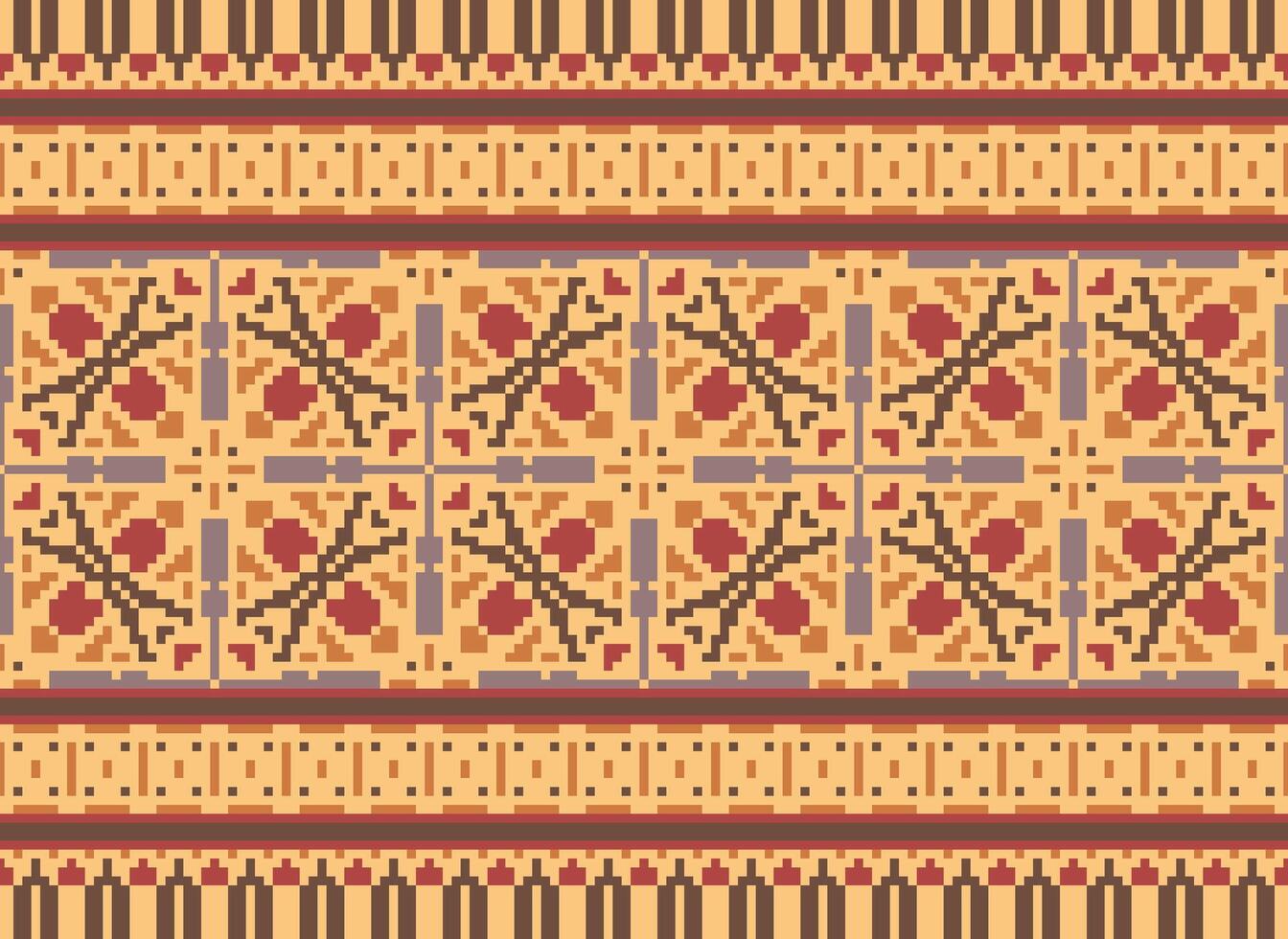 píxel étnico modelo vector antecedentes. sin costura modelo tradicional, diseño para fondo, fondo de pantalla, batik, tela, alfombra, ropa, envase, y textil.étnico modelo vector ilustración.