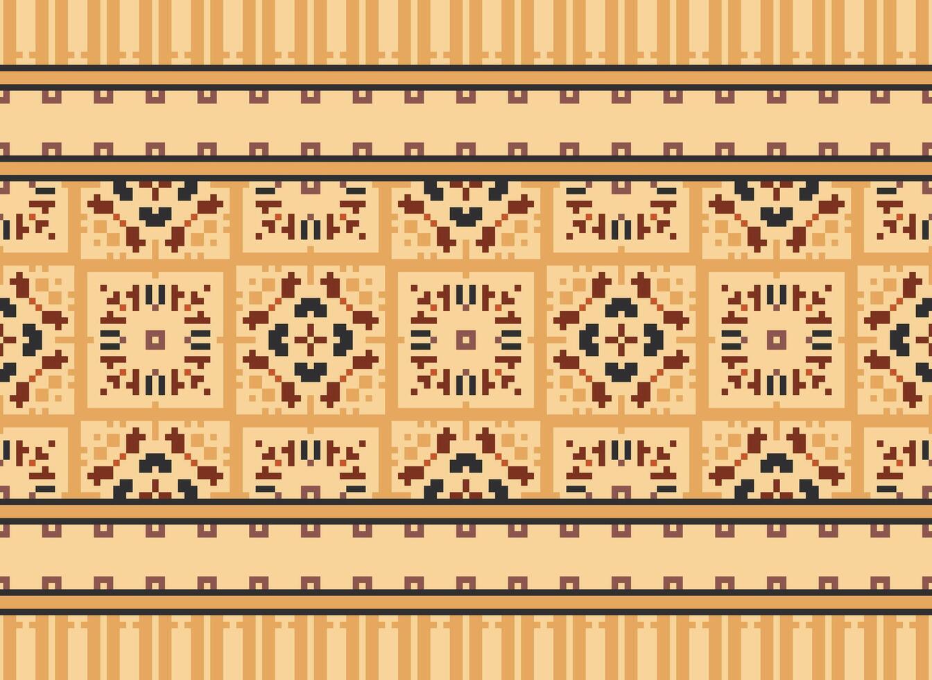 píxel étnico modelo vector antecedentes. sin costura modelo tradicional, diseño para fondo, fondo de pantalla, batik, tela, alfombra, ropa, envase, y textil.étnico modelo vector ilustración.