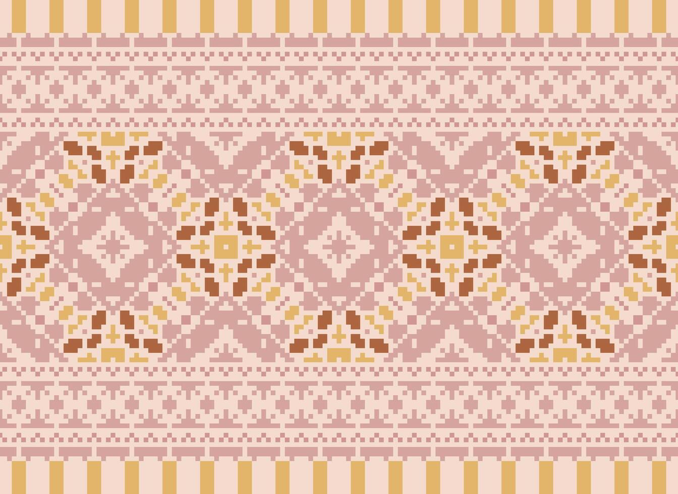 Embroidery ethnic pattern, Vector Geometric ornate background, Cross stitch retro zigzag style, Blue and yellow pattern knitting continuous, Design for textile, fabric, ceramic, digital print