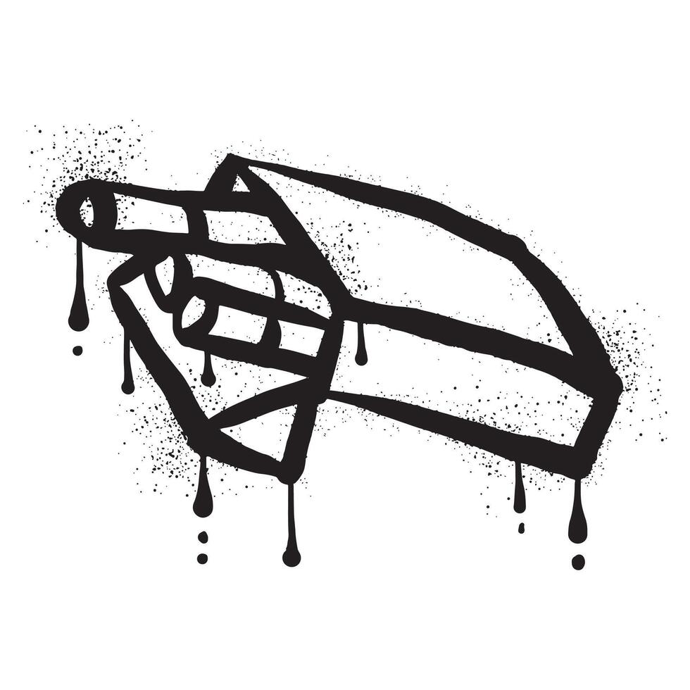 Cigarette pack graffiti with black spray paint vector