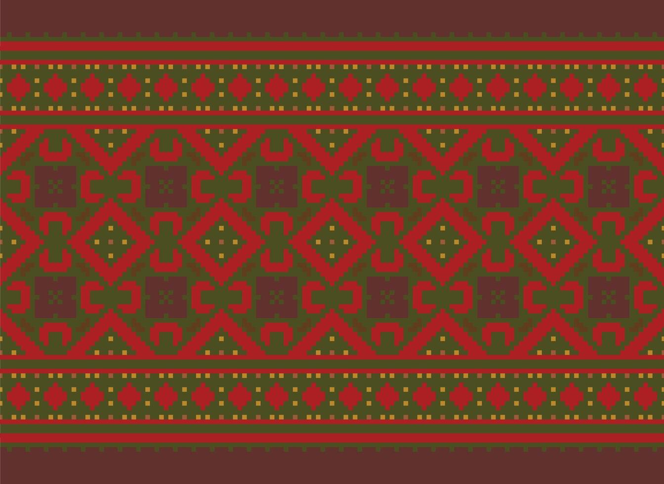 Embroidery ethnic pattern, Vector Geometric ornate background, Cross stitch retro zigzag style, Blue and yellow pattern knitting continuous, Design for textile, fabric, ceramic, digital print