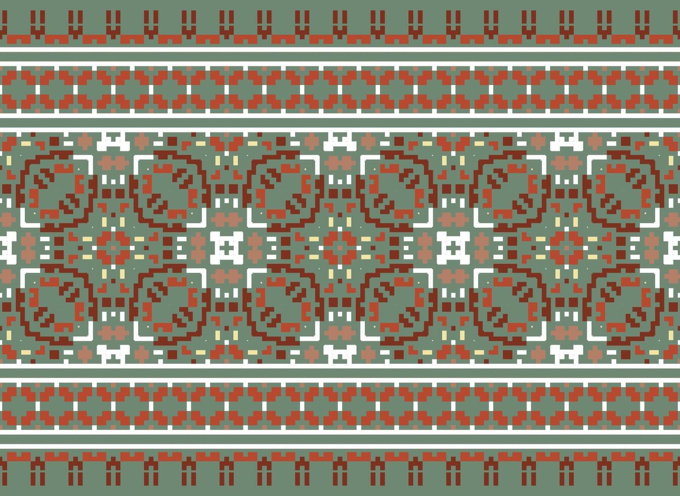 Embroidery ethnic pattern, Vector Geometric ornate background, Cross stitch retro zigzag style, Blue and yellow pattern knitting continuous, Design for textile, fabric, ceramic, digital print