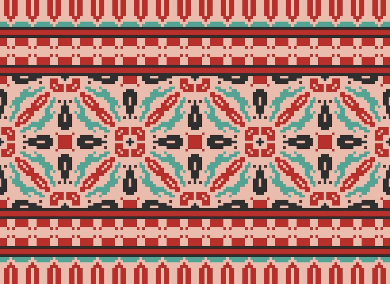 Embroidery ethnic pattern, Vector Geometric ornate background, Cross stitch retro zigzag style, Blue and yellow pattern knitting continuous, Design for textile, fabric, ceramic, digital print