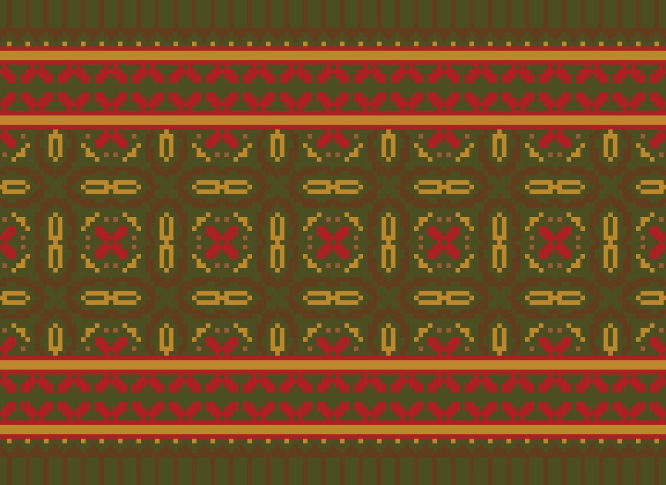 Embroidery ethnic pattern, Vector Geometric ornate background, Cross stitch retro zigzag style, Blue and yellow pattern knitting continuous, Design for textile, fabric, ceramic, digital print
