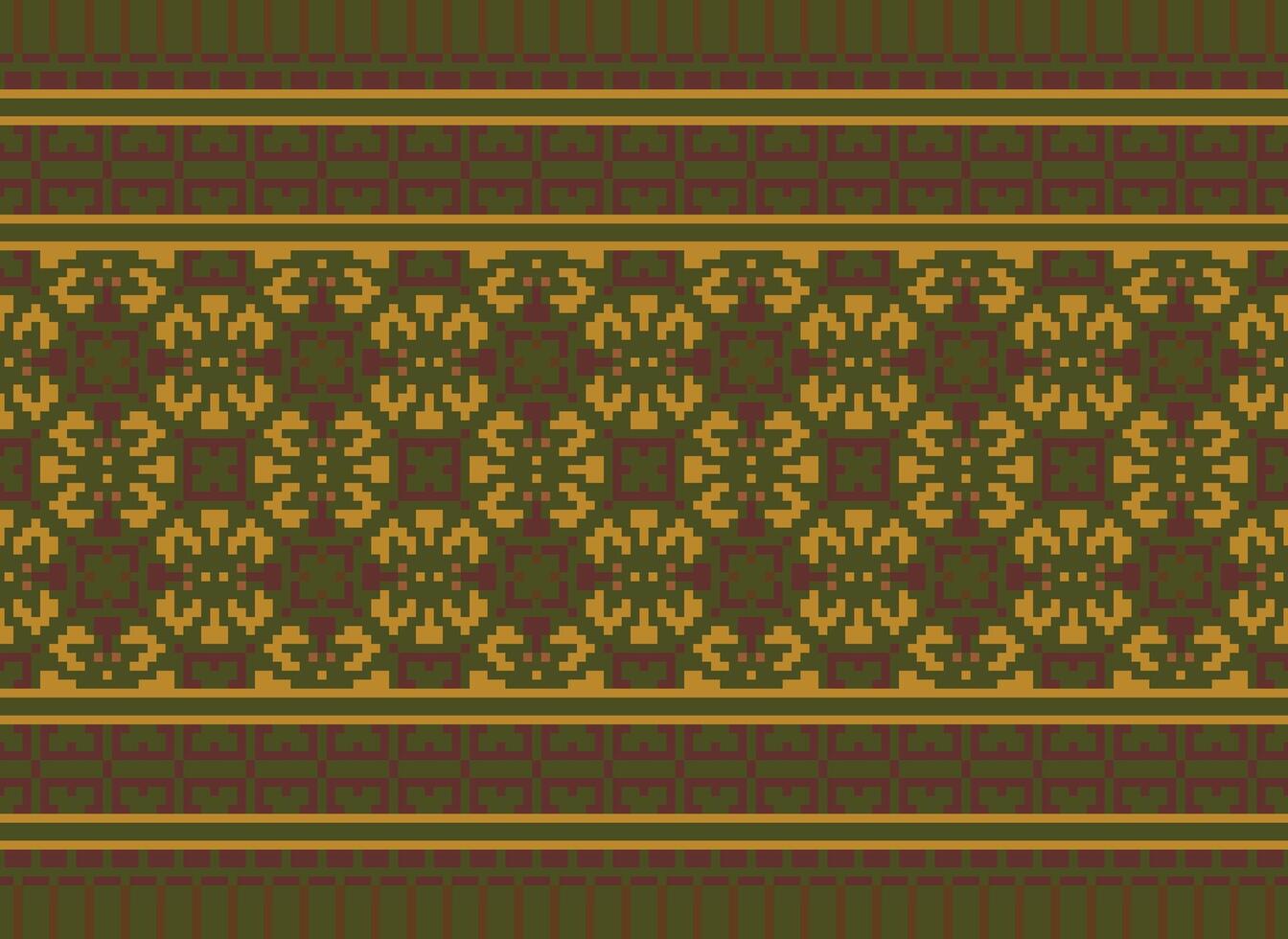 Embroidery ethnic pattern, Vector Geometric ornate background, Cross stitch retro zigzag style, Blue and yellow pattern knitting continuous, Design for textile, fabric, ceramic, digital print