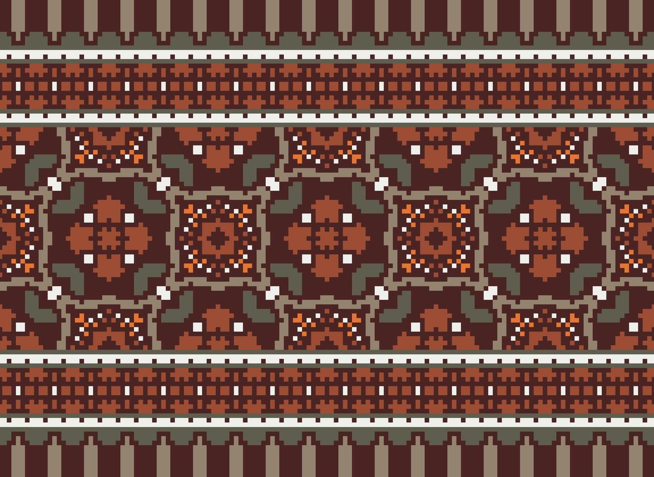 Embroidery ethnic pattern, Vector Geometric ornate background, Cross stitch retro zigzag style, Blue and yellow pattern knitting continuous, Design for textile, fabric, ceramic, digital print