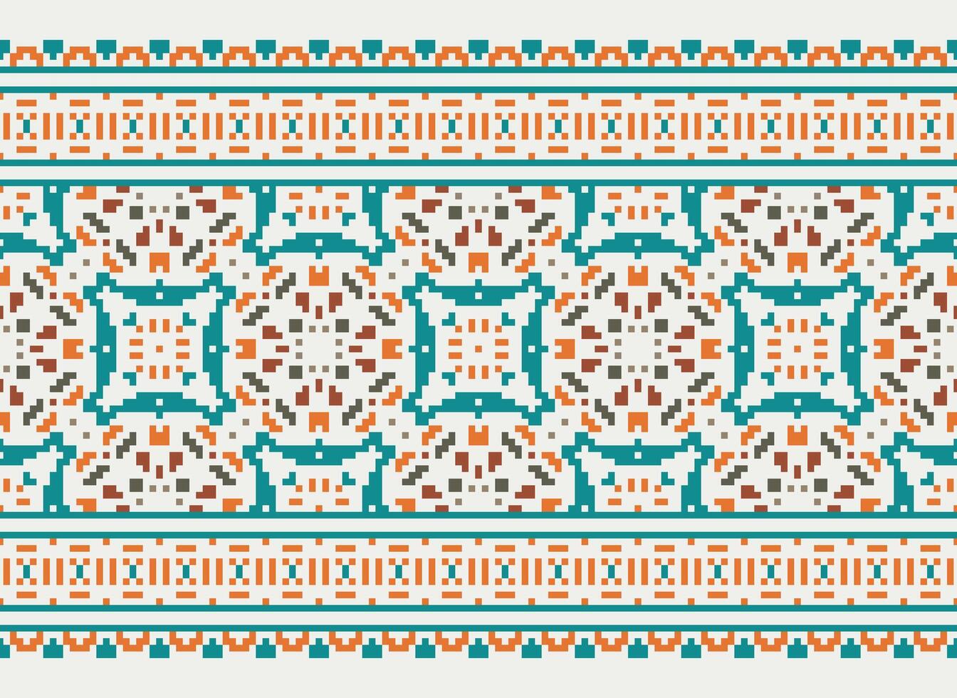 Embroidery ethnic pattern, Vector Geometric ornate background, Cross stitch retro zigzag style, Blue and yellow pattern knitting continuous, Design for textile, fabric, ceramic, digital print