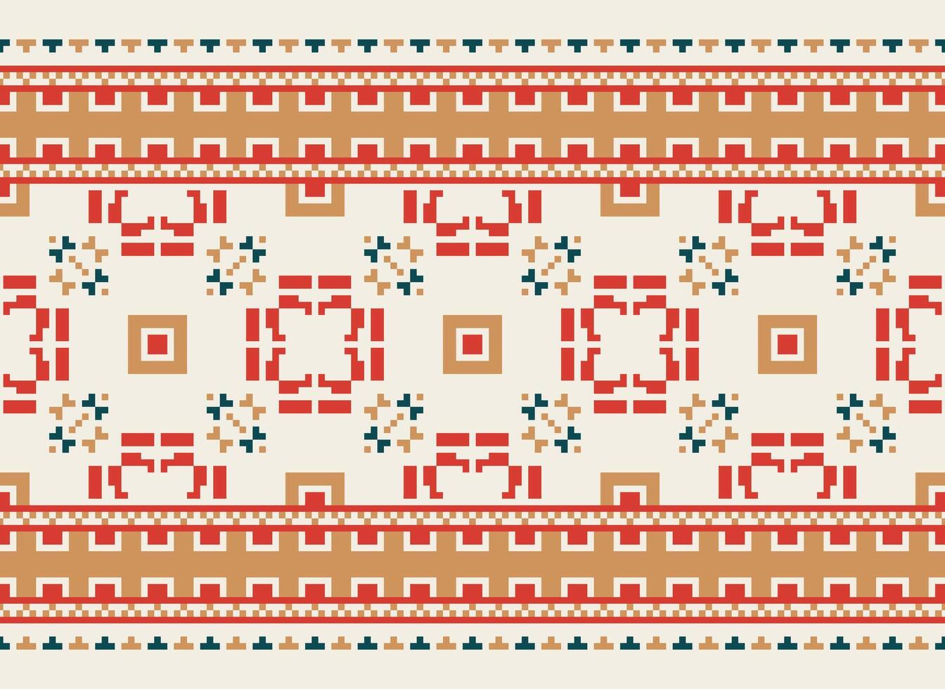 Pixel Ethnic pattern vector background. seamless pattern traditional, Design for background, wallpaper, Batik, fabric, carpet, clothing, wrapping, and textile.ethnic pattern Vector illustration.