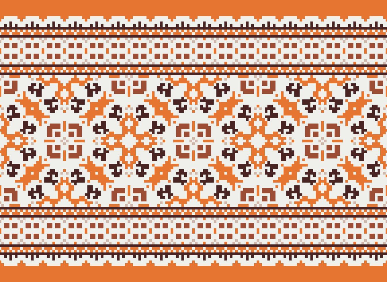 Pixel Ethnic pattern vector background. seamless pattern traditional, Design for background, wallpaper, Batik, fabric, carpet, clothing, wrapping, and textile.ethnic pattern Vector illustration.