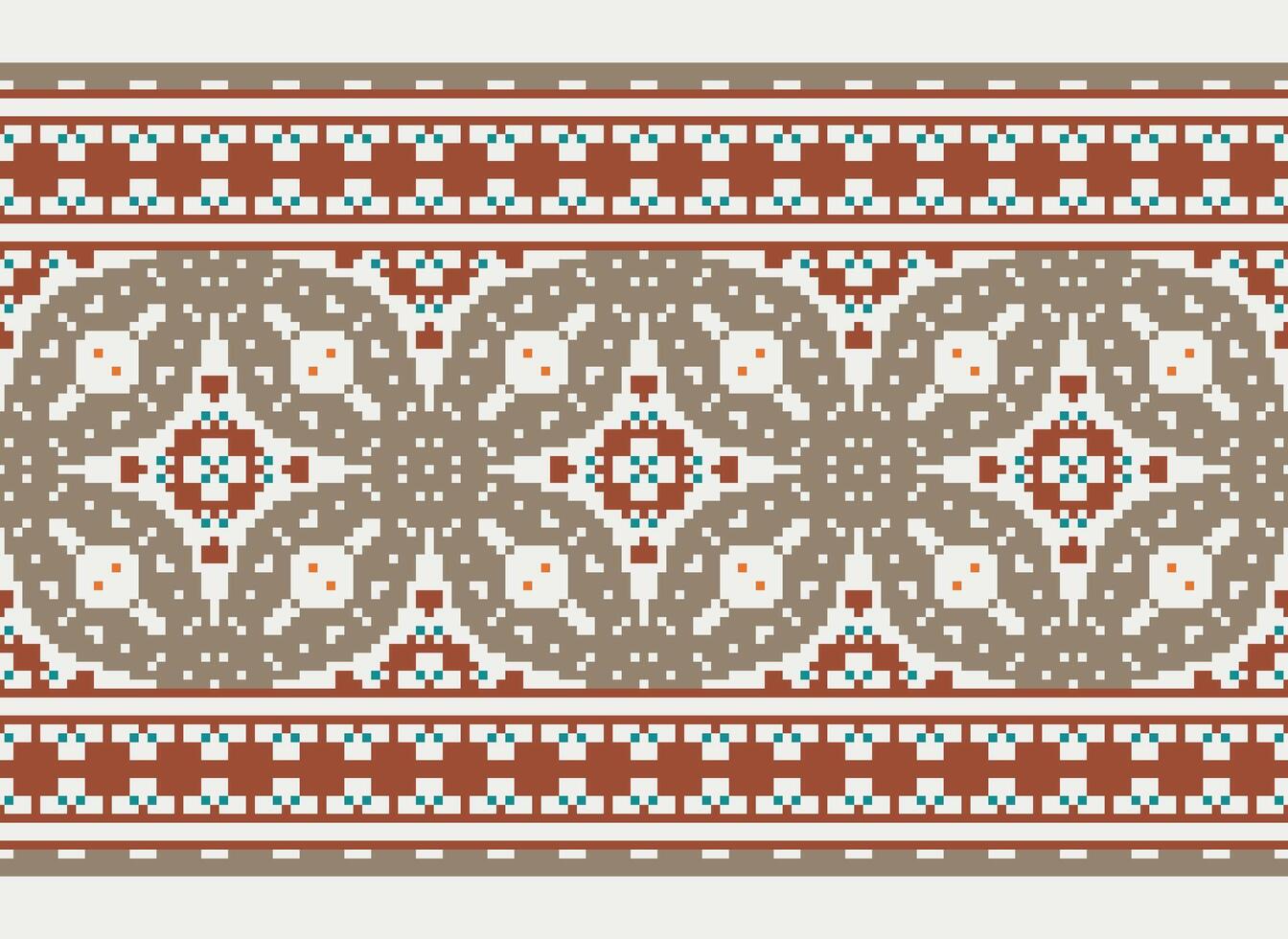 Embroidery ethnic pattern, Vector Geometric ornate background, Cross stitch retro zigzag style, Blue and yellow pattern knitting continuous, Design for textile, fabric, ceramic, digital print