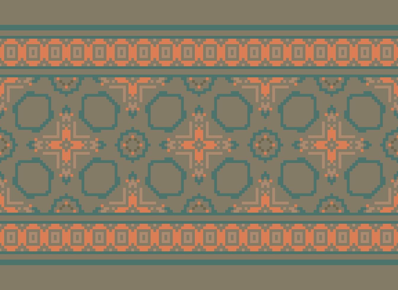 Embroidery ethnic pattern, Vector Geometric ornate background, Cross stitch retro zigzag style, Blue and yellow pattern knitting continuous, Design for textile, fabric, ceramic, digital print