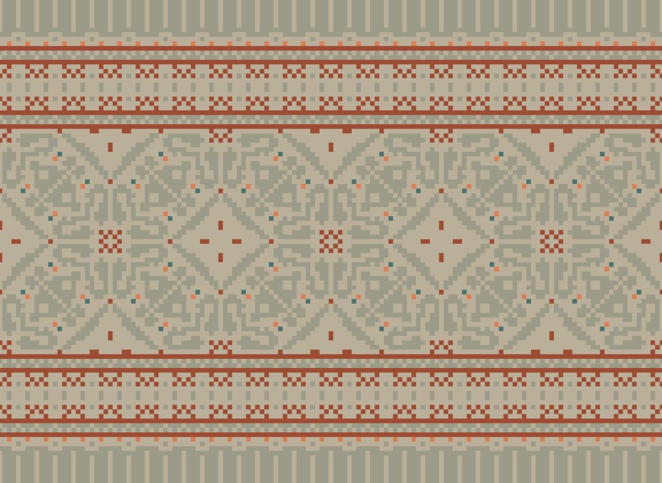 Embroidery ethnic pattern, Vector Geometric ornate background, Cross stitch retro zigzag style, Blue and yellow pattern knitting continuous, Design for textile, fabric, ceramic, digital print