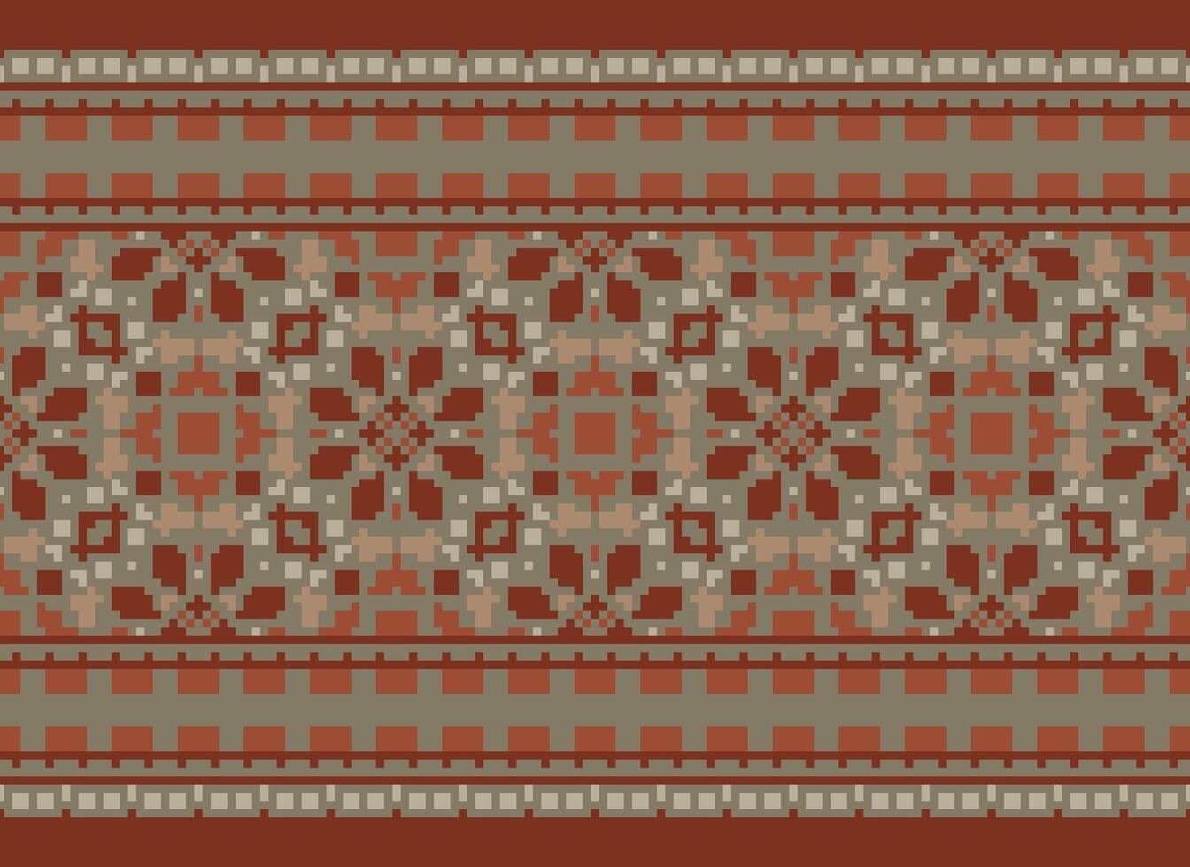 Embroidery ethnic pattern, Vector Geometric ornate background, Cross stitch retro zigzag style, Blue and yellow pattern knitting continuous, Design for textile, fabric, ceramic, digital print