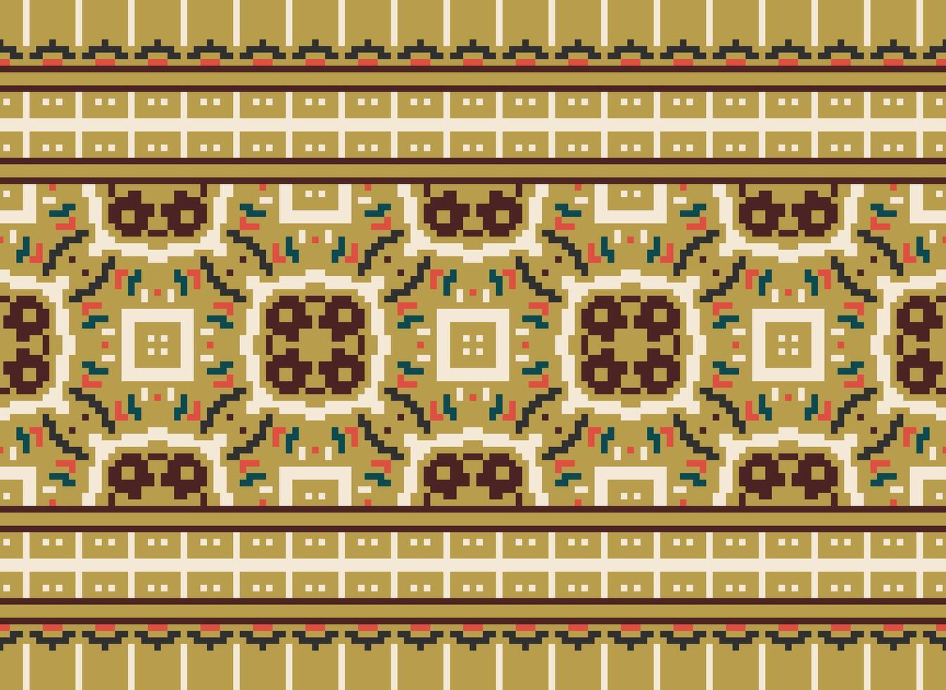 píxel étnico modelo vector antecedentes. sin costura modelo tradicional, diseño para fondo, fondo de pantalla, batik, tela, alfombra, ropa, envase, y textil.étnico modelo vector ilustración.