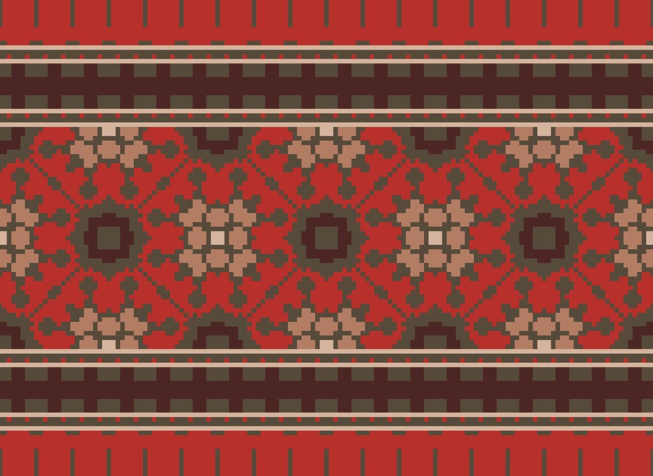 Pixel Ethnic geometric fabric pattern Cross Stitch.Ikat embroidery Ethnic oriental Pixel pattern blue background. Abstract,vector,illustration. Texture,clothing,frame,decoration,motifs,silk wallpaper. vector