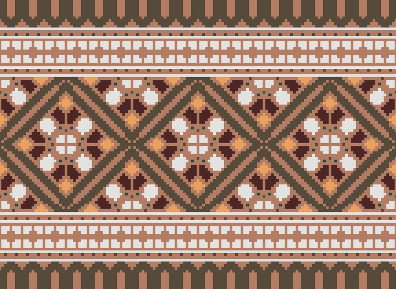 píxel étnico modelo vector antecedentes. sin costura modelo tradicional, diseño para fondo, fondo de pantalla, batik, tela, alfombra, ropa, envase, y textil.étnico modelo vector ilustración.