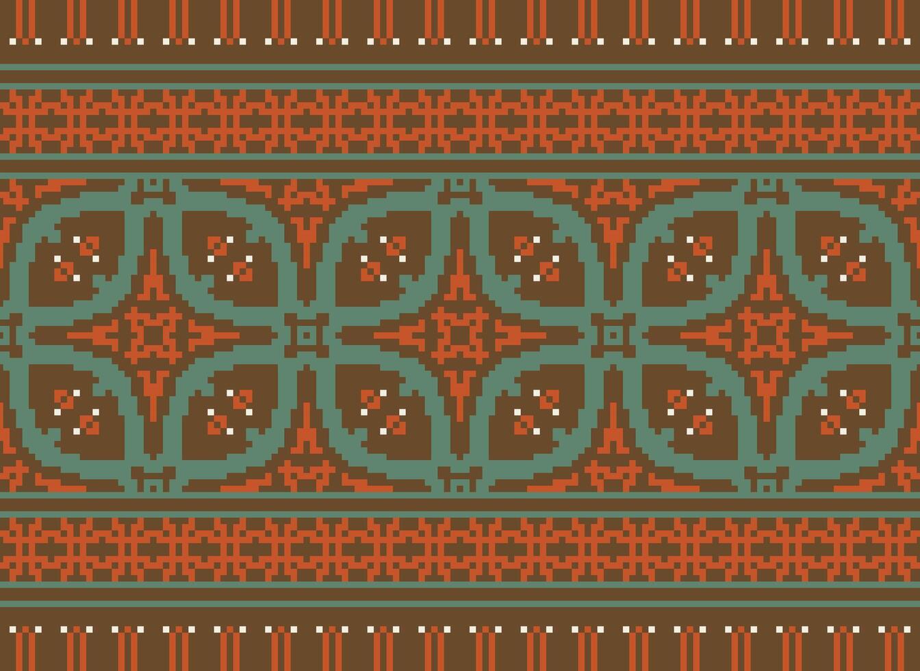 píxel étnico geométrico tela modelo cruzar puntada.ikat bordado étnico oriental píxel modelo azul antecedentes. resumen, vector, ilustración. textura,ropa,marco,decoración,motivos,seda fondo de pantalla. vector