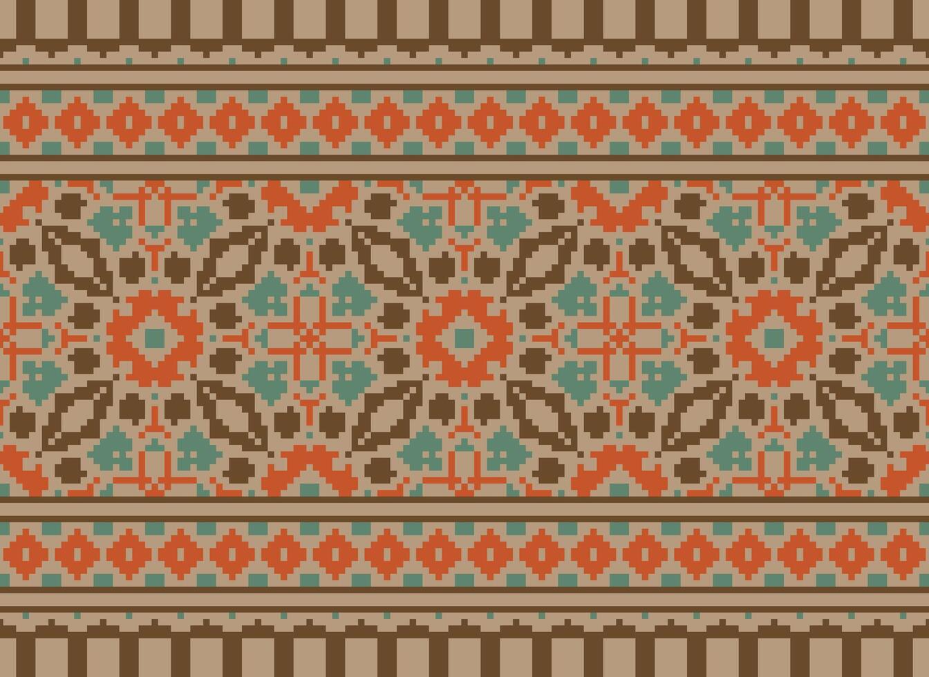 píxel étnico geométrico tela modelo cruzar puntada.ikat bordado étnico oriental píxel modelo azul antecedentes. resumen, vector, ilustración. textura,ropa,marco,decoración,motivos,seda fondo de pantalla. vector