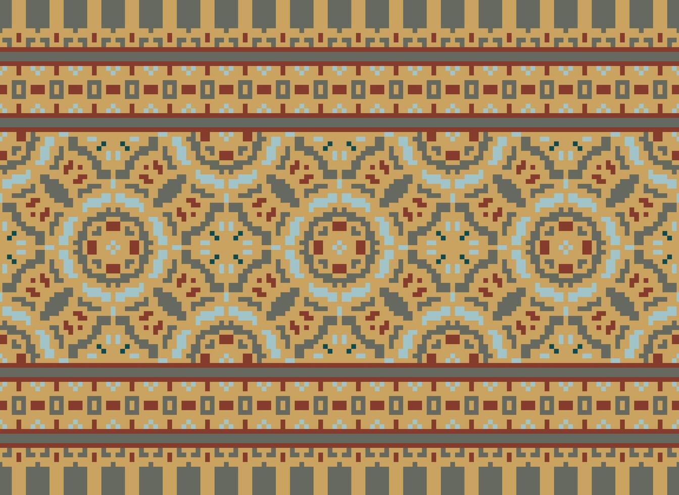 píxel étnico geométrico tela modelo cruzar puntada.ikat bordado étnico oriental píxel modelo azul antecedentes. resumen, vector, ilustración. textura,ropa,marco,decoración,motivos,seda fondo de pantalla. vector