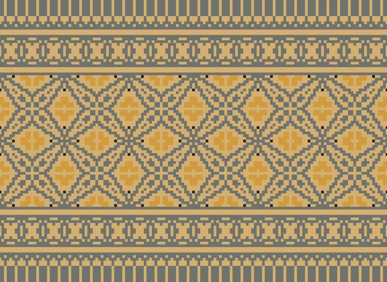 píxel ikat y cruzar puntada geométrico sin costura modelo étnico oriental tradicional. azteca estilo ilustración diseño para alfombra, fondo de pantalla, ropa, envase, batik. vector