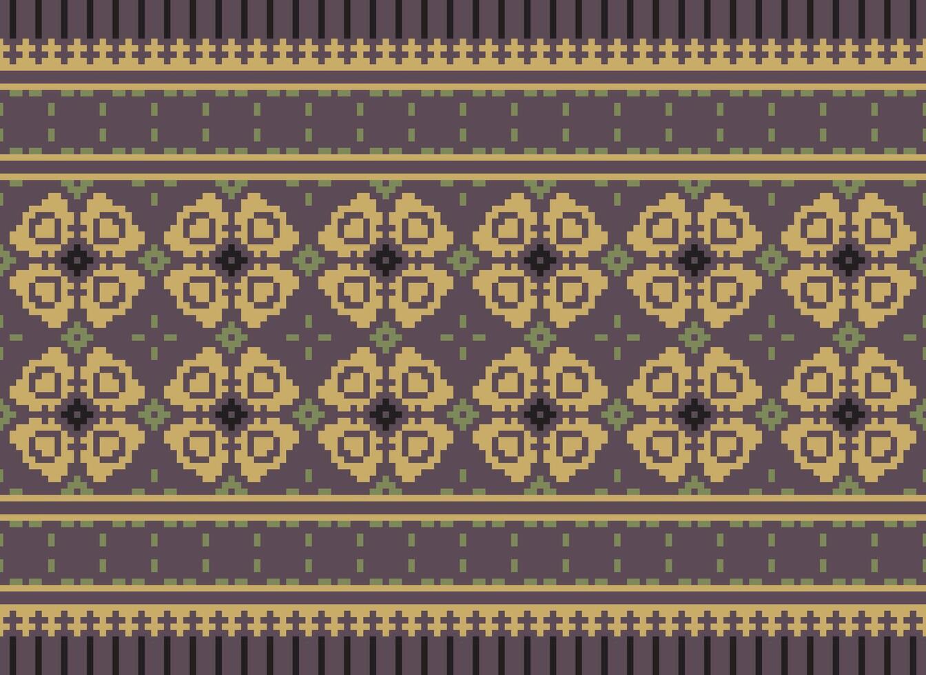 píxel ikat y cruzar puntada geométrico sin costura modelo étnico oriental tradicional. azteca estilo ilustración diseño para alfombra, fondo de pantalla, ropa, envase, batik. vector