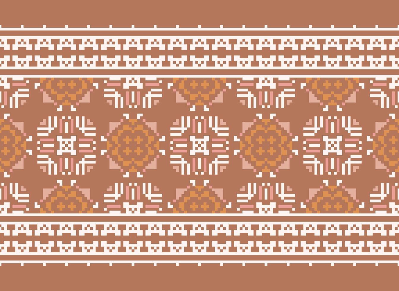 píxel ikat y cruzar puntada geométrico sin costura modelo étnico oriental tradicional. azteca estilo ilustración diseño para alfombra, fondo de pantalla, ropa, envase, batik. vector