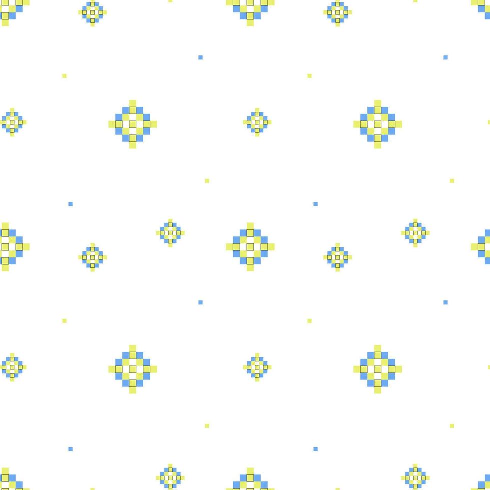 Seamless pattern of Ukrainian folk ornament. Ethnic seamless geometric pattern. Blue and yellow ornament. Vector illustration