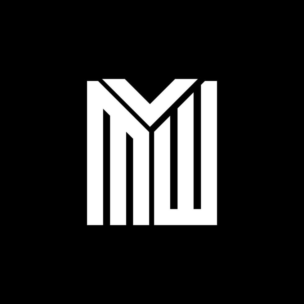 MW letter logo design on black background. MW creative initials letter logo concept. MW letter design. vector