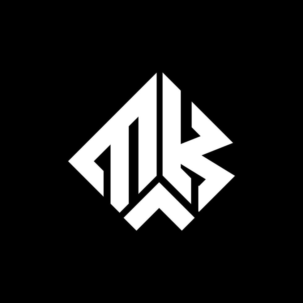 MK letter logo design on black background. MK creative initials letter logo concept. MK letter design. vector