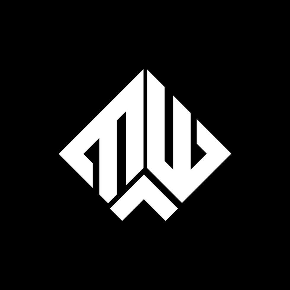 MW letter logo design on black background. MW creative initials letter logo concept. MW letter design. vector