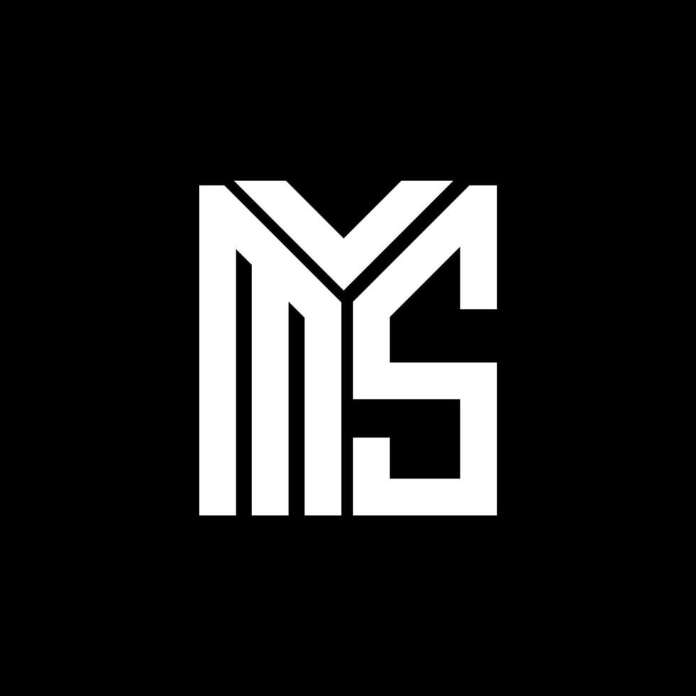 diseño de logotipo de letra ms sobre fondo negro. ms creativo concepto de logotipo de letra inicial. diseño de letra ms. vector