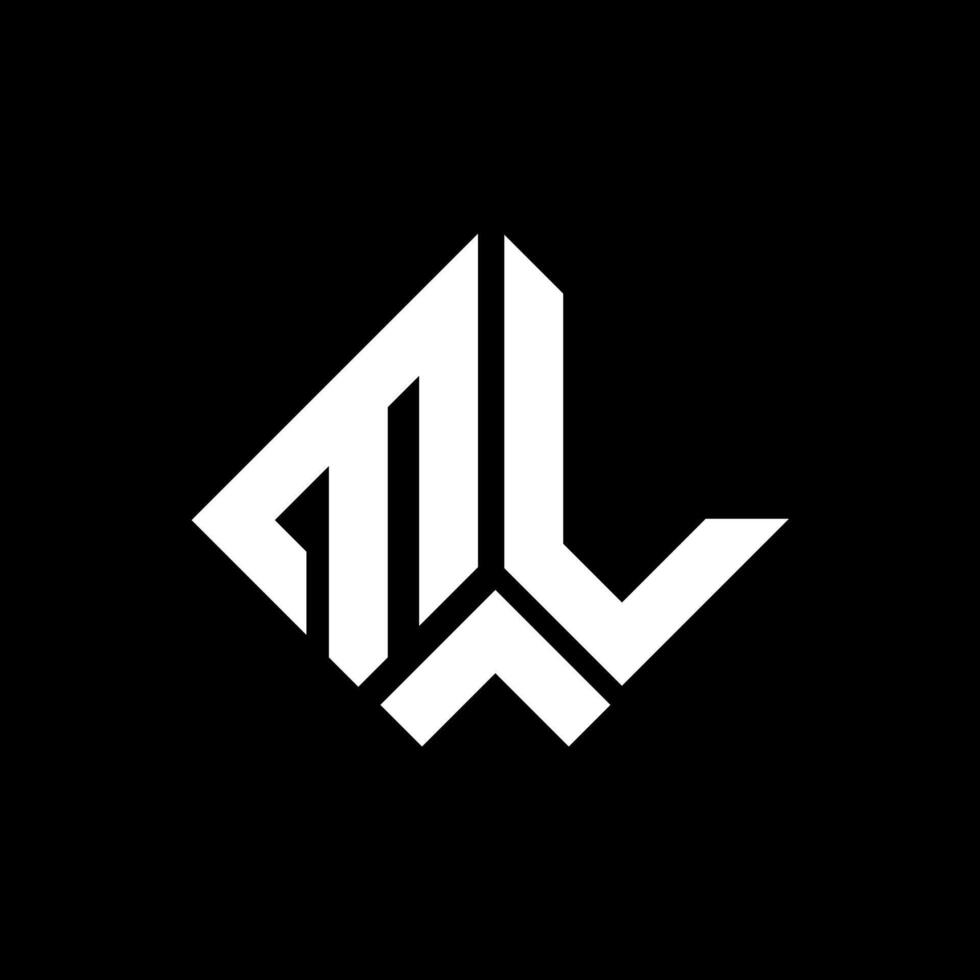 ML letter logo design on black background. ML creative initials letter logo concept. ML letter design. vector