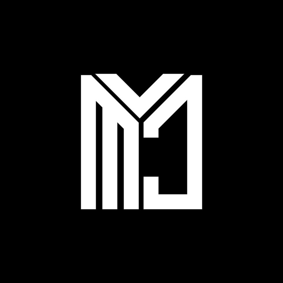 MJ letter logo design on black background. MJ creative initials letter logo concept. MJ letter design. vector