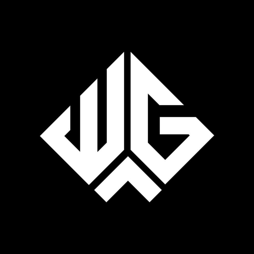WG letter logo design on black background. WG creative initials letter logo concept. WG letter design. vector