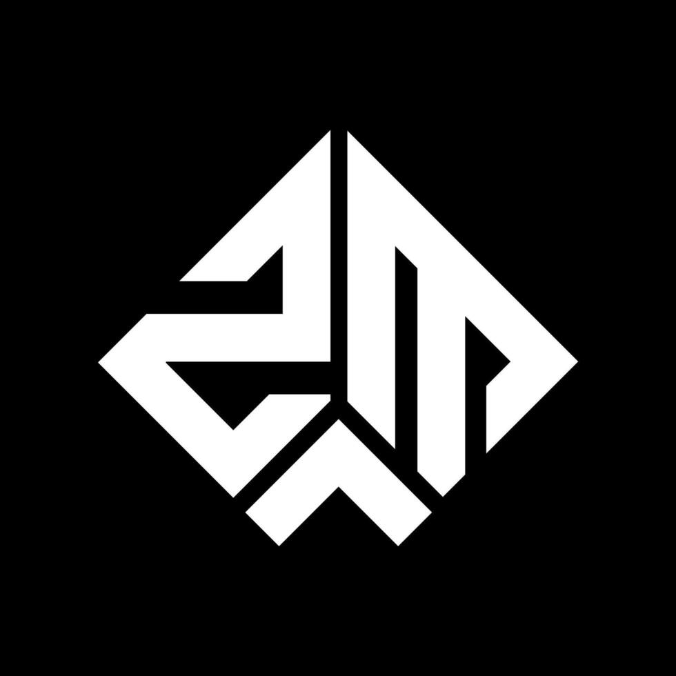 ZM letter logo design on black background. ZM creative initials letter logo concept. ZM letter design. vector