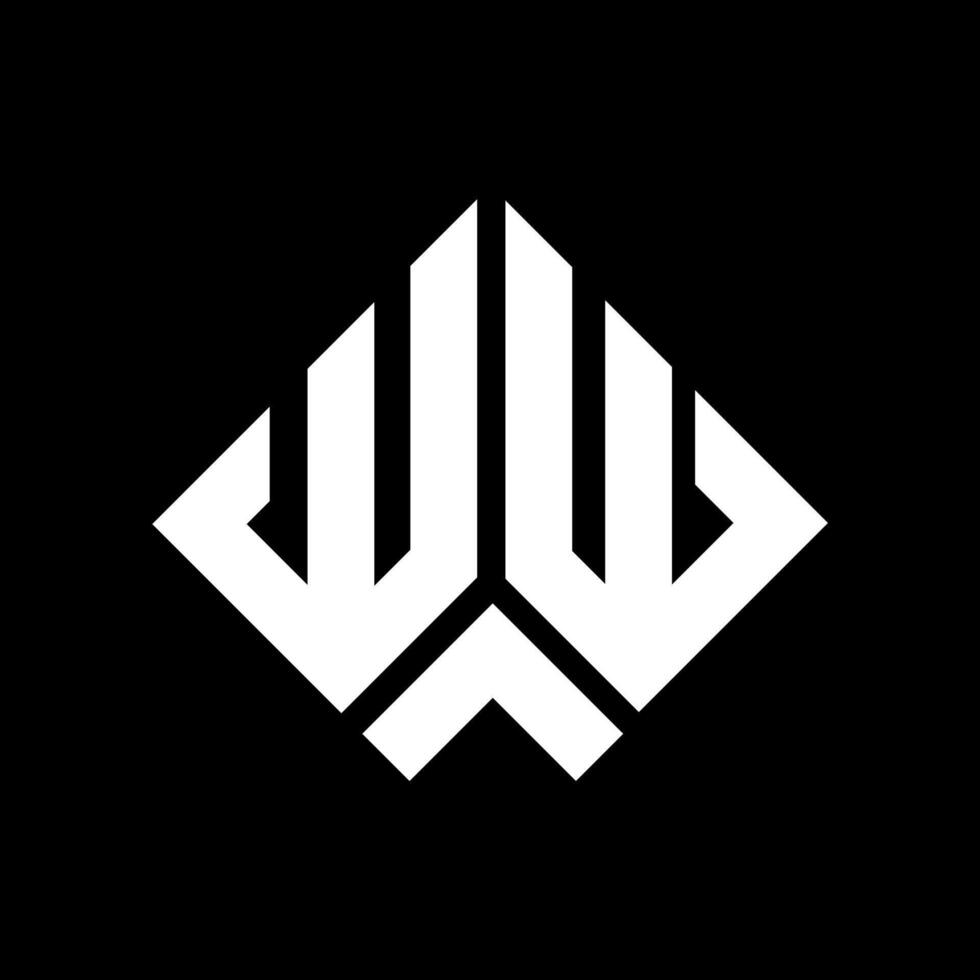 WW letter logo design on black background. WW creative initials letter logo concept. WW letter design. vector