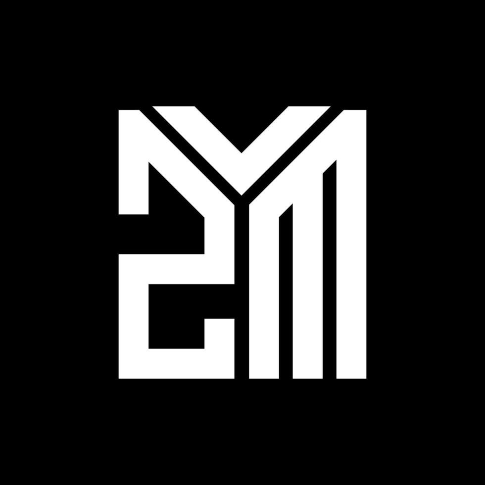 diseño de logotipo de letra zm sobre fondo negro. concepto de logotipo de letra inicial creativa zm. diseño de letras zm. vector